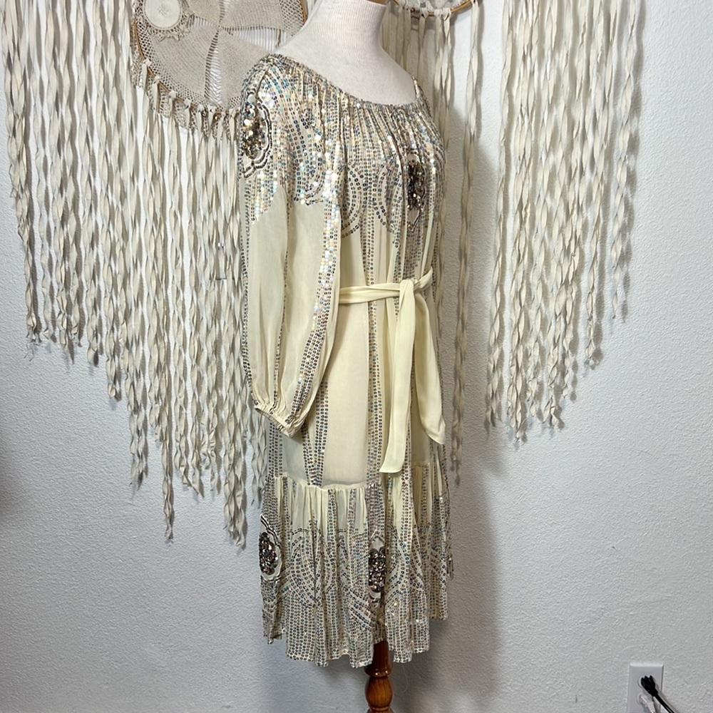 SOLD Jen’s Pirate Booty NWOT Off the Shoulder Beaded Dress Size S/M - Picture 3 of 8